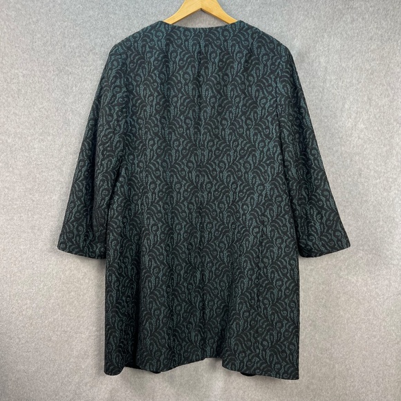 Talbots Open Front Jacquard Coat Jacket Black Lace Lined Blazer Elegant Women 16 - Picture 4 of 12